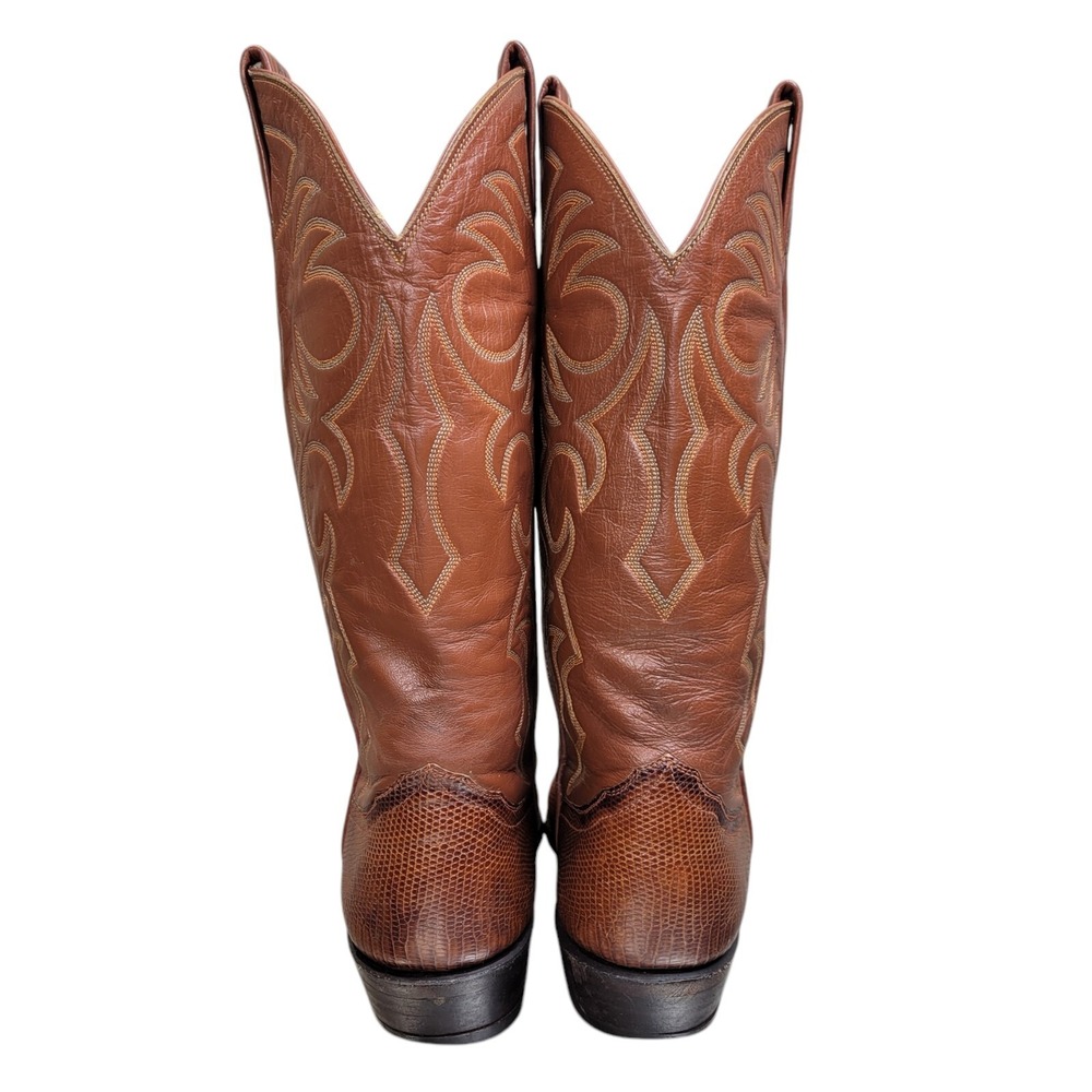 Larry Mahan Lizard Cowboy Boots 3112 Brown Size 7 B Narrow Western Dance - Picture 8 of 15